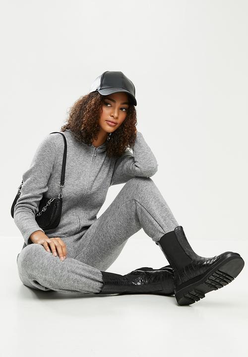 Blake - Premium soft touch hooded jumpsuit - grey