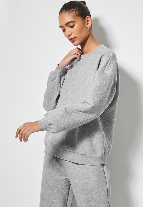 Superbalist - Quilted crew neck sweat - light grey 