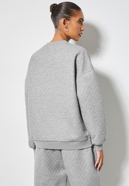 Superbalist - Quilted crew neck sweat - light grey 