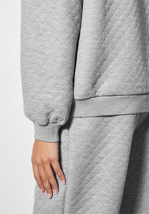Superbalist - Quilted crew neck sweat - light grey 