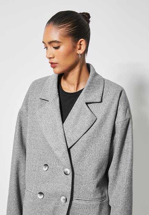 Superbalist - Double breasted blazer coat - light grey 