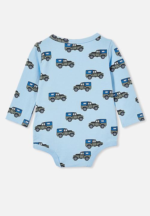 Cotton On - The long sleeve bubbysuit - skye haze/beep beep