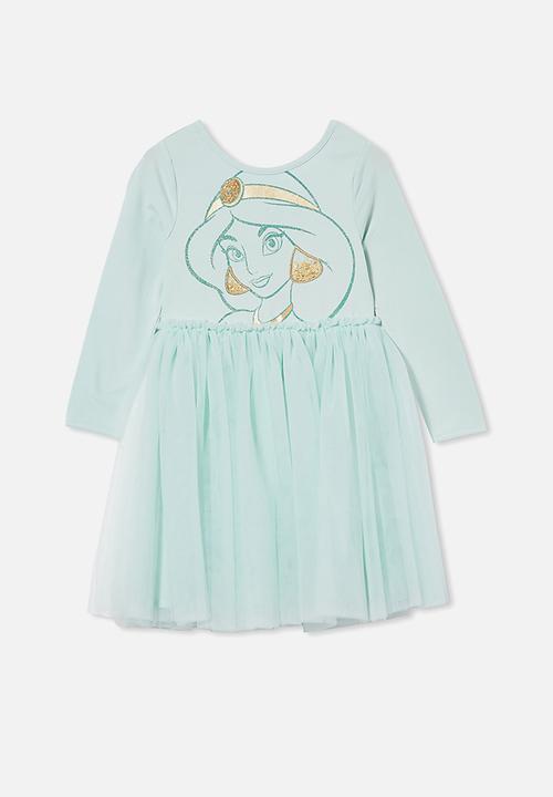 Cotton On - License ivy long sleeve dress - lcn dis/duck egg/jasmine