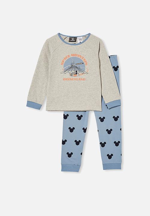 Cotton On - Oscar long sleeve pyjama set licensed - lcn dis disneyland space mountain/summer grey