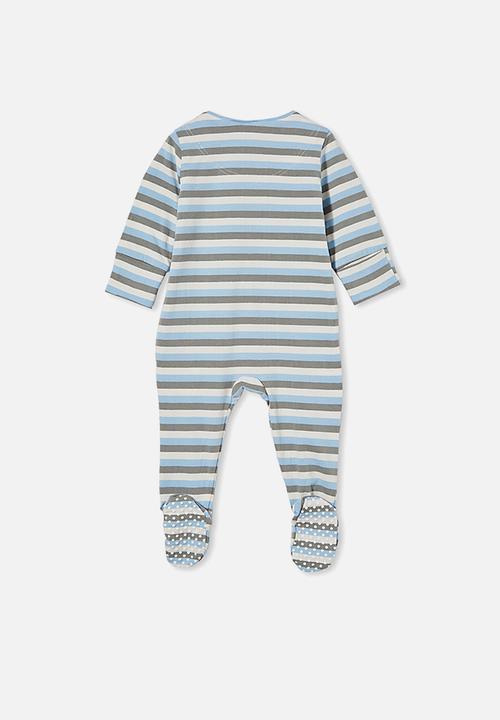 Cotton On - The long sleeve zip romper - skye haze/silver sage/dark vanilla keananstri