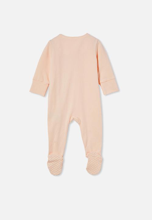 Cotton On - The long sleeve zip romper - pale peach