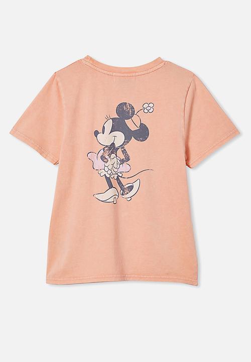 Cotton On - Girls license classic ss tee - lcn dis minnie front and back/musk melon