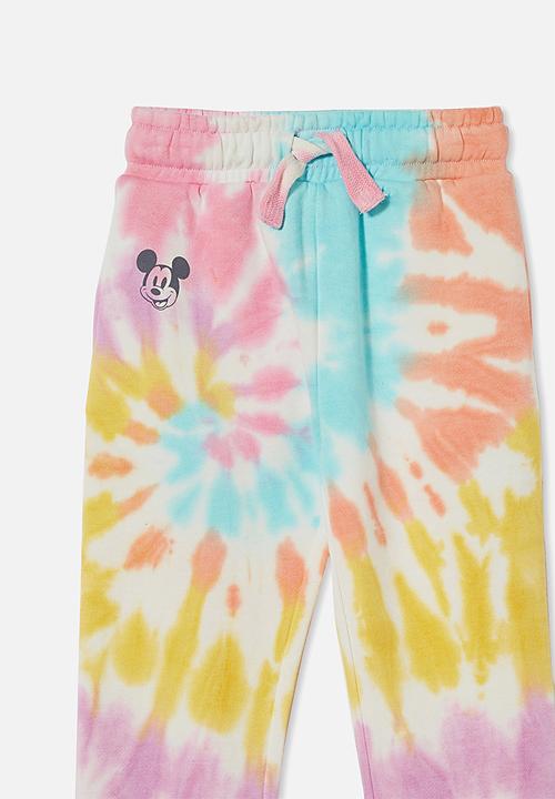 Cotton On - License marlo trackpant - lcn dis mickey/rainbow tie dye