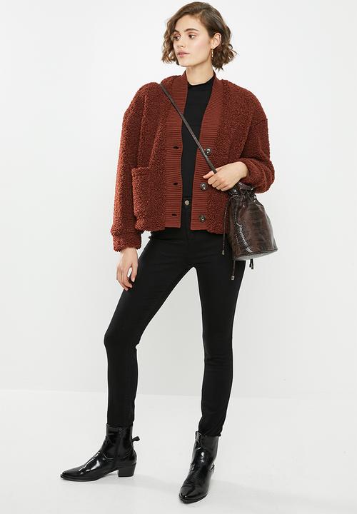 Vero Moda - Annika short teddy jacket - brown