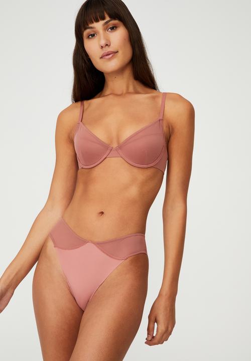 Cotton On - We just mesh contour bra - wood rose