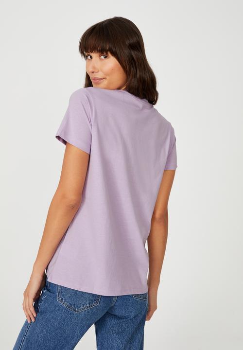 Cotton On - Classic slogan t shirt - happiness/lilac bloom