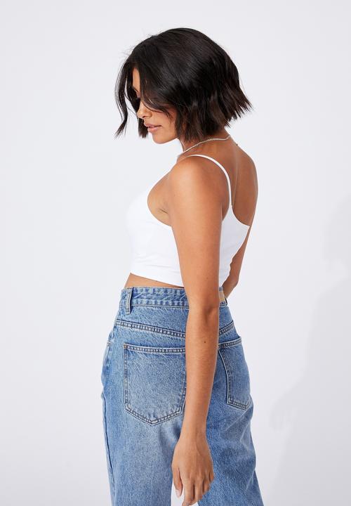 Cotton On - Boston seamless one shoulder cami - white
