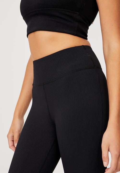 Cotton On - Active rib kick flare - black