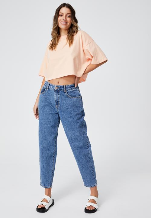 Cotton On - Cropped boyfriend tee - brushed peach