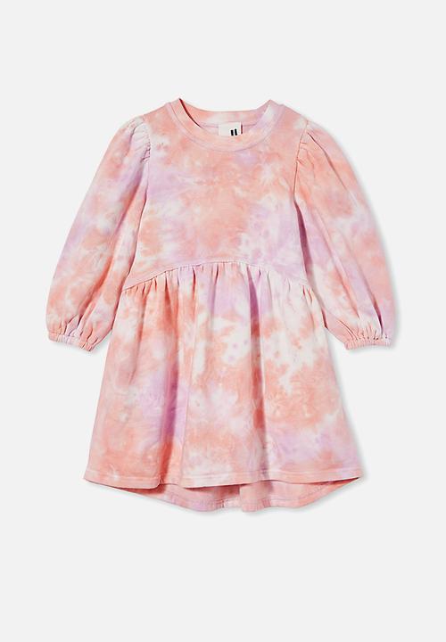 Cotton On - Flora long sleeve dress - dusty pink & purple