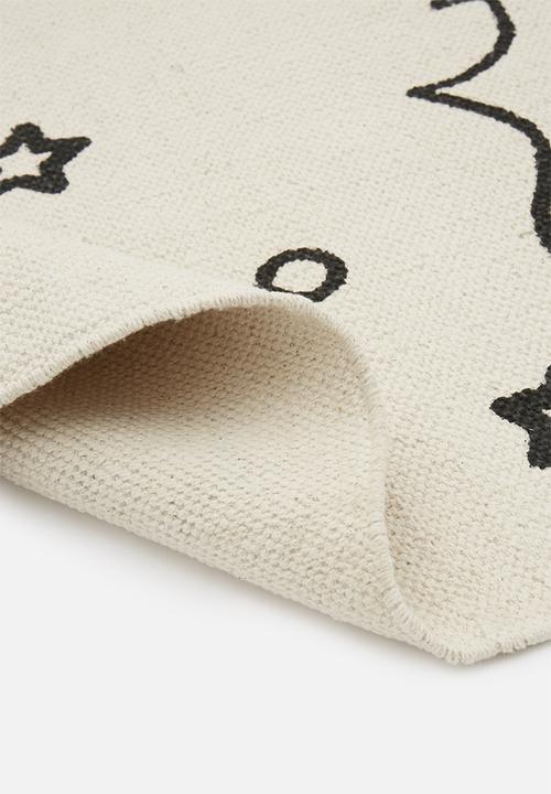 Sixth Floor - Astro  printed rug - black & cream