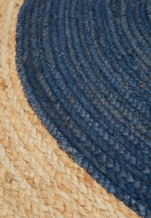 Sixth Floor - Kaya round jute rug - navy & natural