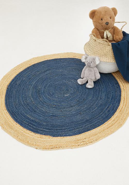 Sixth Floor - Kaya round jute rug - navy & natural