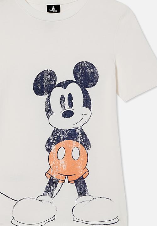 Cotton On - Co-lab free tee - lcn dis retro white / vintage mickey