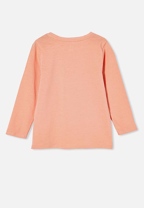 Cotton On - Penelope long sleeve tee - musk melon/respect