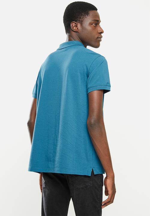Diesel  - T-weet-split polo shirt- dark teal