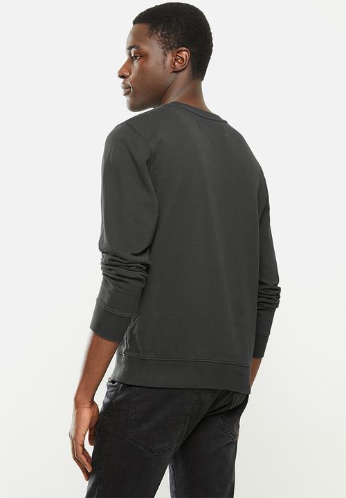 Replay - Replay embossed logo crew fleece - black