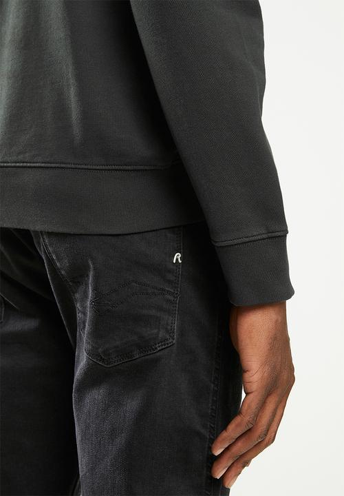Replay - Replay embossed logo crew fleece - black