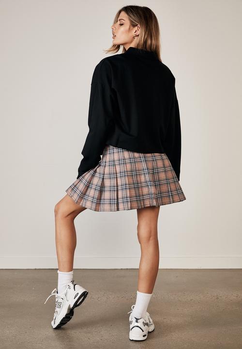 Factorie - Pleated skirt - mia check_dirty blush