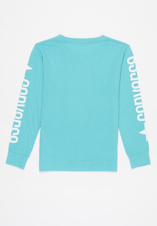 Converse - Cnvb warped checker logo tee - light blue