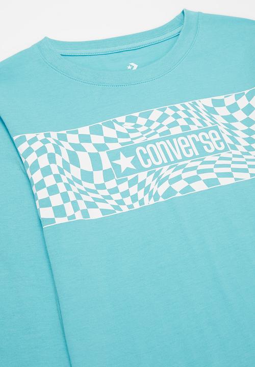 Converse - Cnvb warped checker logo tee - light blue