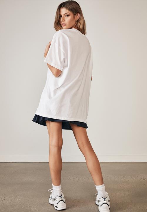 Factorie - Oversized graphic t shirt - white/tx run club
