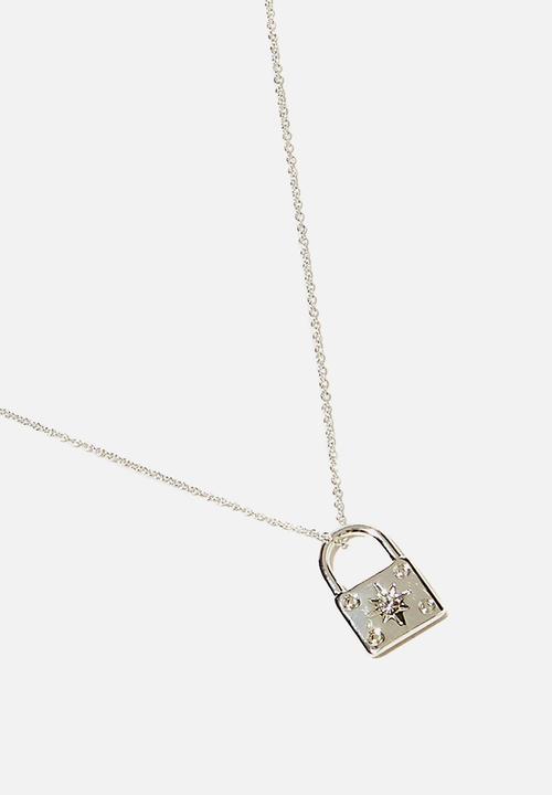 Rubi - Premium pendant necklace - sterling silver plated padlock