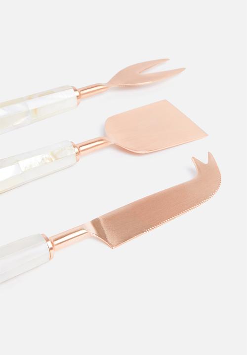 Sixth Floor - Pearl cheese knife set of 3 - rose gold 