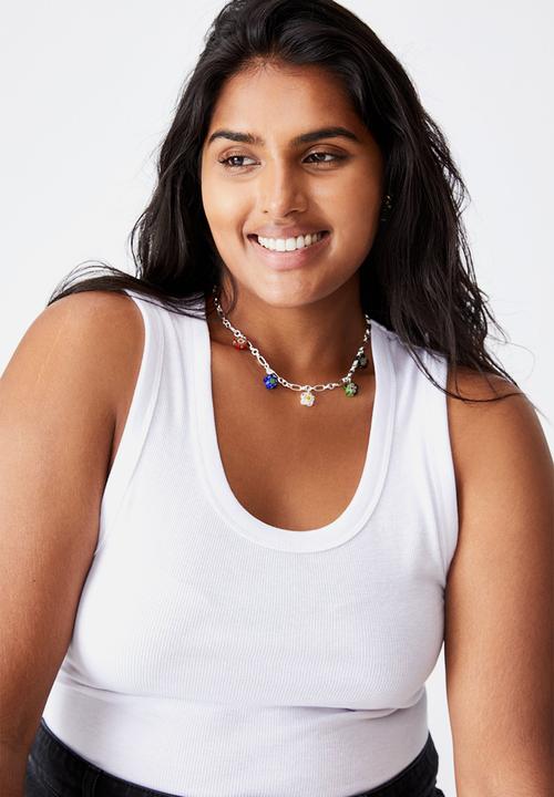 Rubi - Holiday statement necklace - silver murano