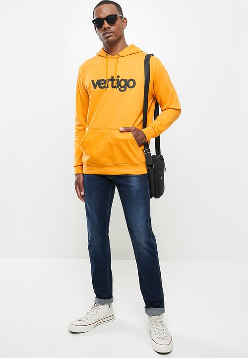 Vertigo - Mens Vertigo sweater pullover hoodie - yellow 
