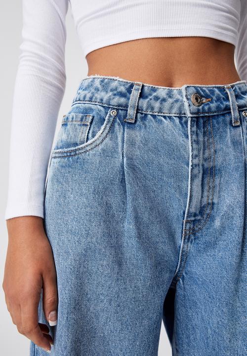 Factorie - High rise baggy jeans - classic blue pleat