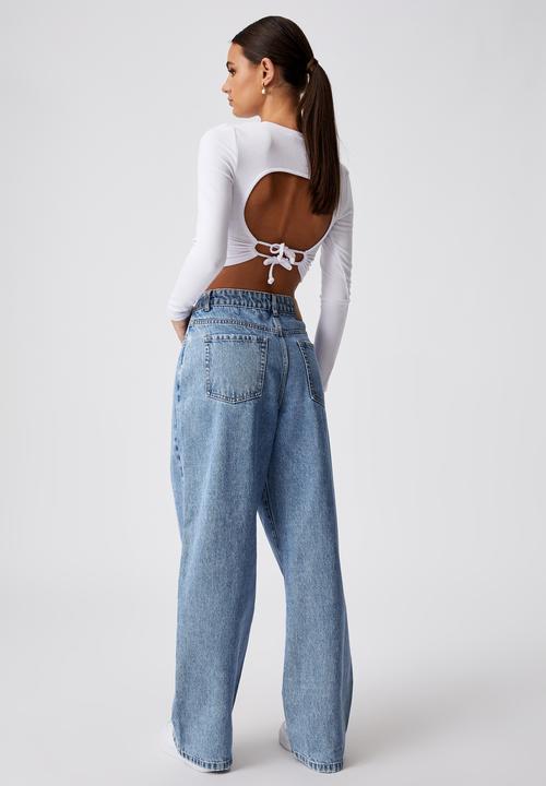 Factorie - High rise baggy jeans - classic blue pleat