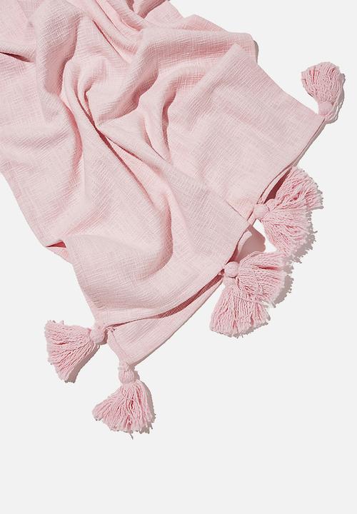 Rubi - Large tassel throw-pink