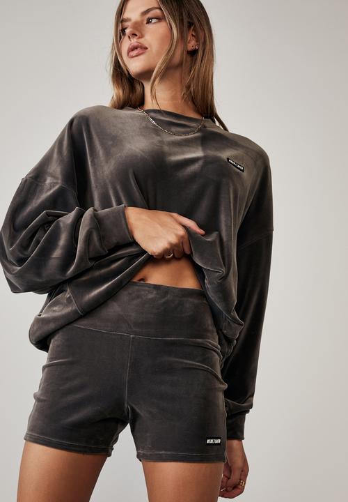 Factorie - Velour cheeky high waisted bike short - plum kitten