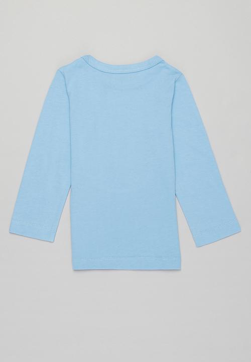 Pop Candy - 2 Pack long sleeve star tee - blue & white 