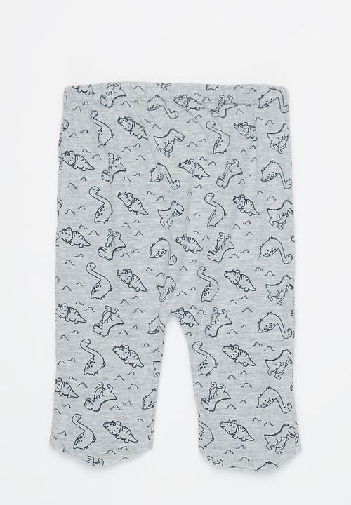 Pop Candy - 2 Pack footed pants - grey & navy