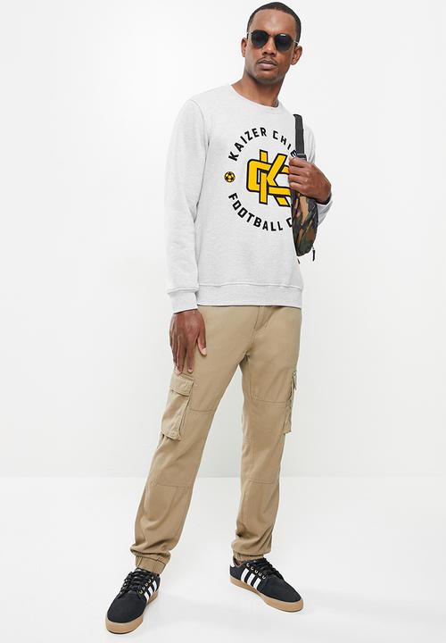 Kaizer Chiefs - Urban Edition - Monogram crew neck sweater with flock print detail - grey
