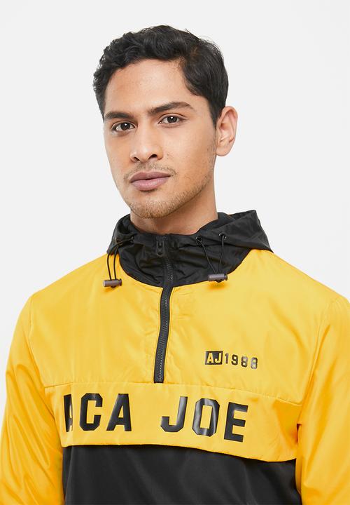Aca Joe - Aca joe colour blocked zip thru windbreaker - yellow & black
