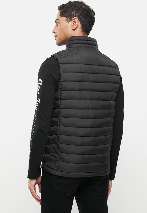 Aca Joe - Aca joe zip thru sleeveless jacket - black