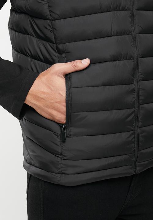 Aca Joe - Aca joe zip thru sleeveless jacket - black