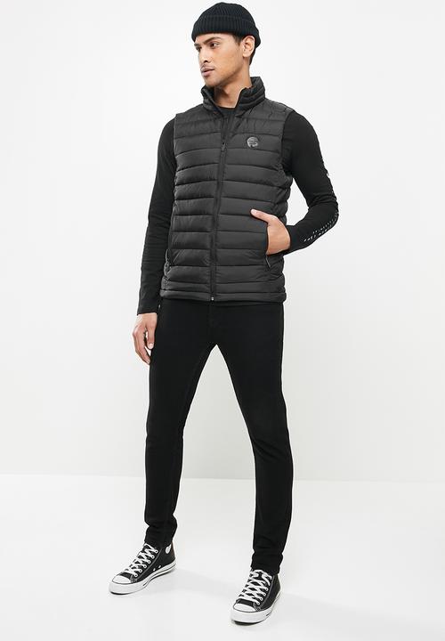 Aca Joe - Aca joe zip thru sleeveless jacket - black
