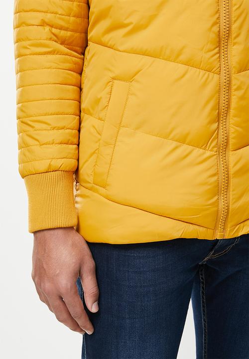 Aca Joe - Aca joe zip thru puffer jacket - mustard