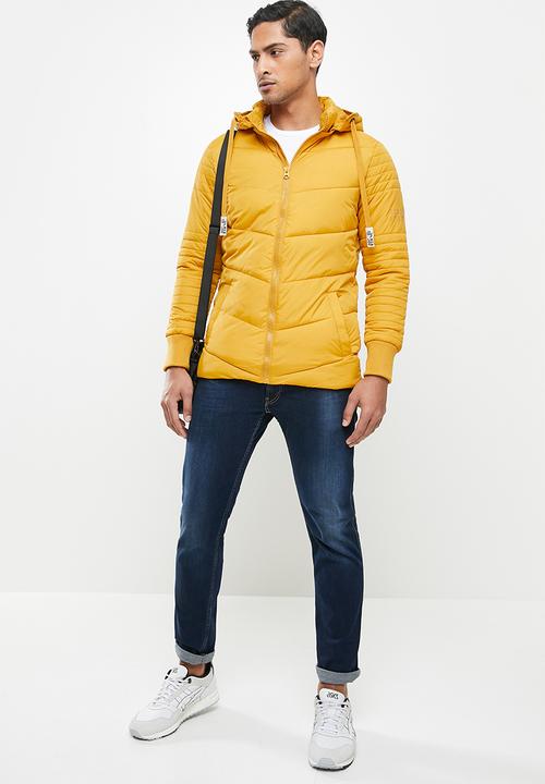 Aca Joe - Aca joe zip thru puffer jacket - mustard