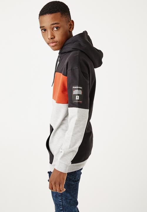Flyersunion - Colourblock brushed hoodie - multi 