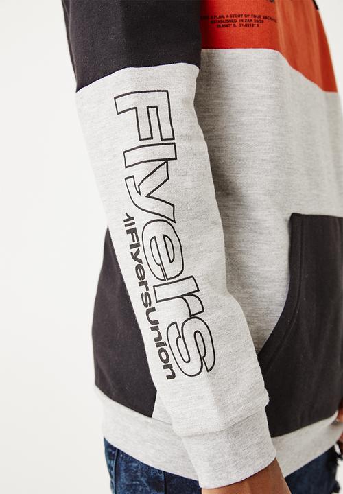 Flyersunion - Colourblock brushed hoodie - multi 
